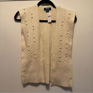 Anthropologie Maeve Pearl Ivory Knit Cardigan Shawl